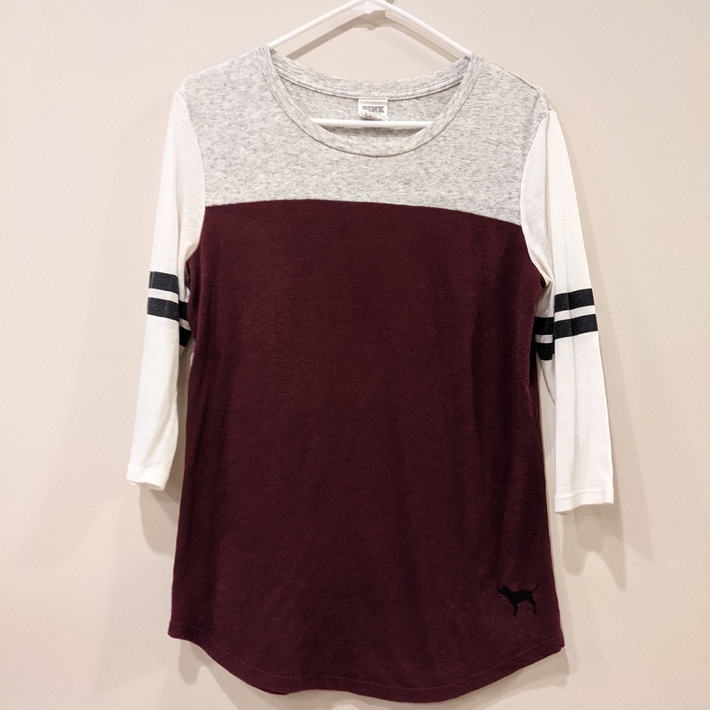 VS PINK 3/4 sleeve purple wine casual shirt